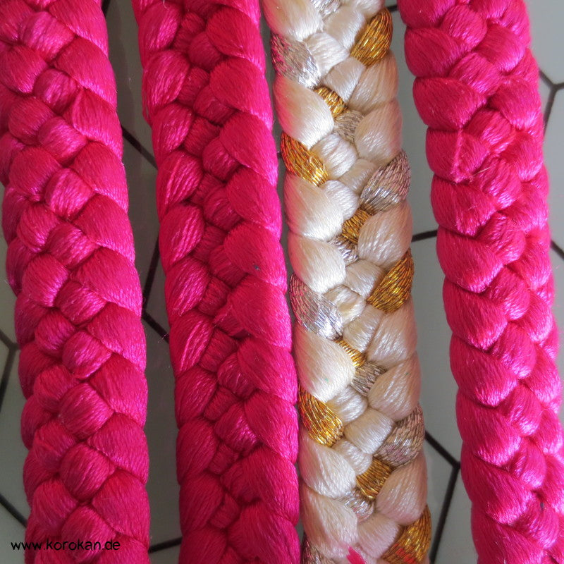 pink - verlaufend nach sakura Obijime, geflochten, gold, silber