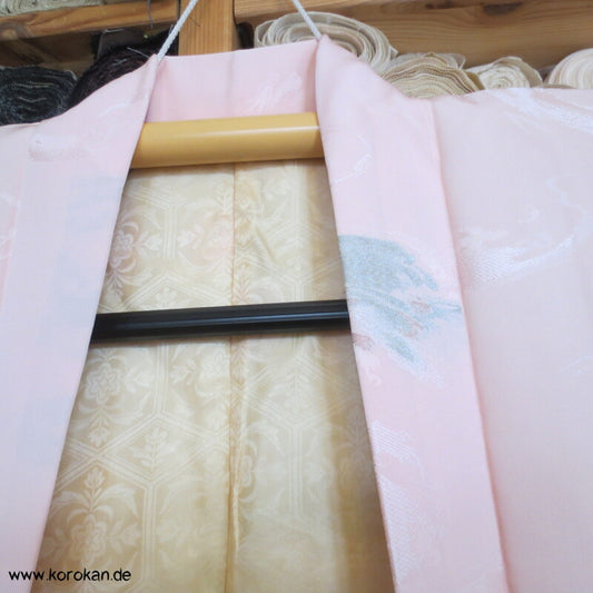 pastellfarben glänzende Urushi Wellen Seidenbrokat Haori Kimono Jacke