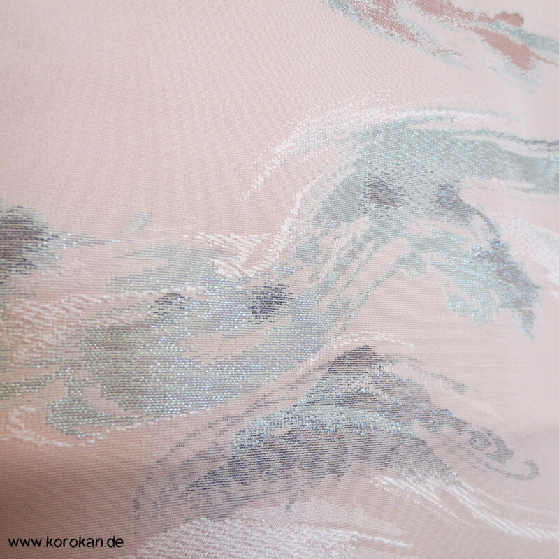 pastellfarben glänzende Urushi Wellen Seidenbrokat Haori Kimono Jacke