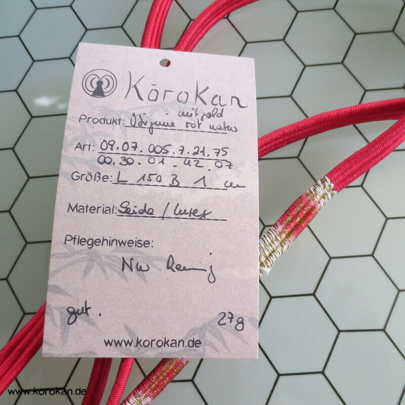 rot weiß goldener Obijime, feine Streifenabschnitte