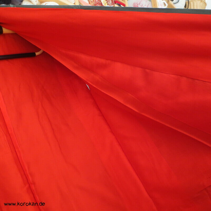 gewebter Bambus Seidendamast, rotes Futter Iromujji Komon Kimono