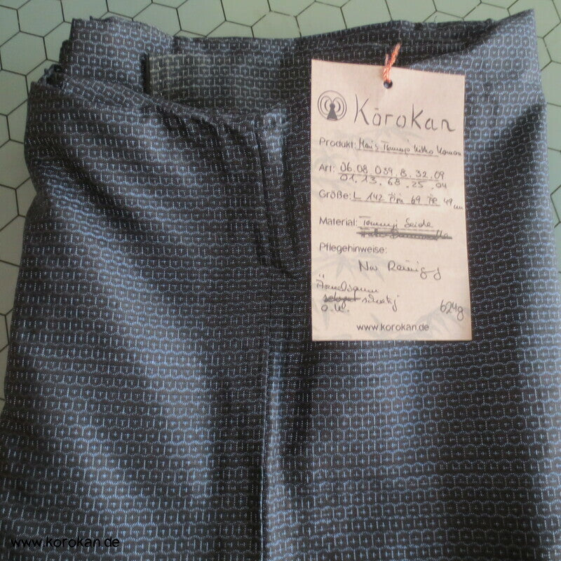 Kikko Kasuri Tsumugi Seiden Komon Kimono