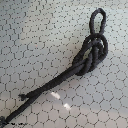 Marukuge, schwarzer Seiden Damast für Trauer