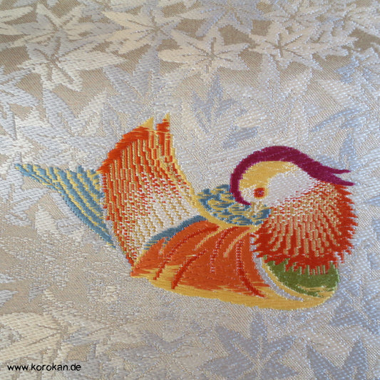 Mandarinentenpaar Nagoya Obi Seidenbrokat