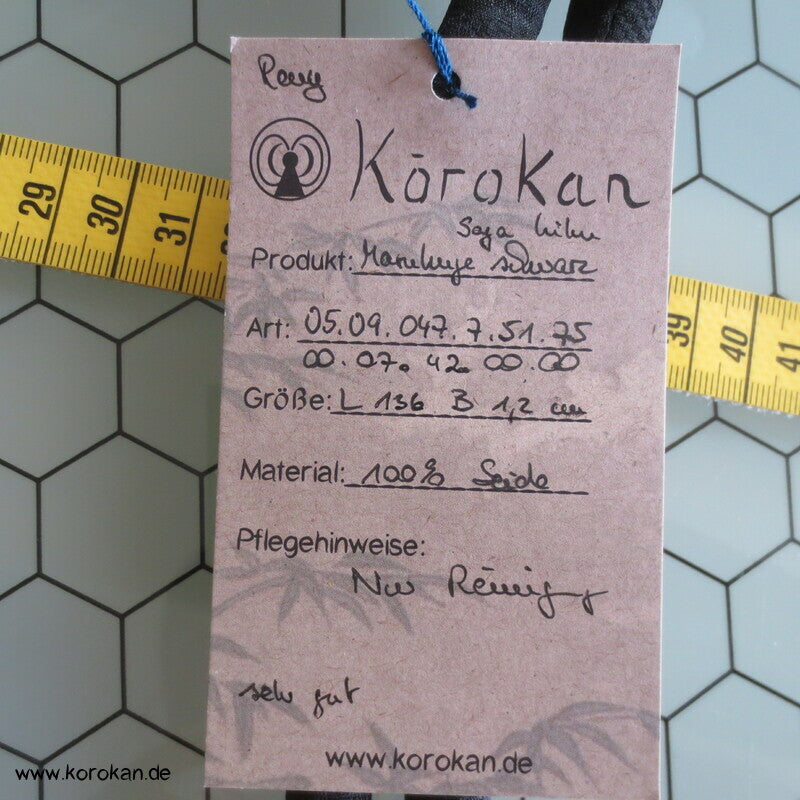 Marukuge, schwarzer Seiden Damast für Trauer