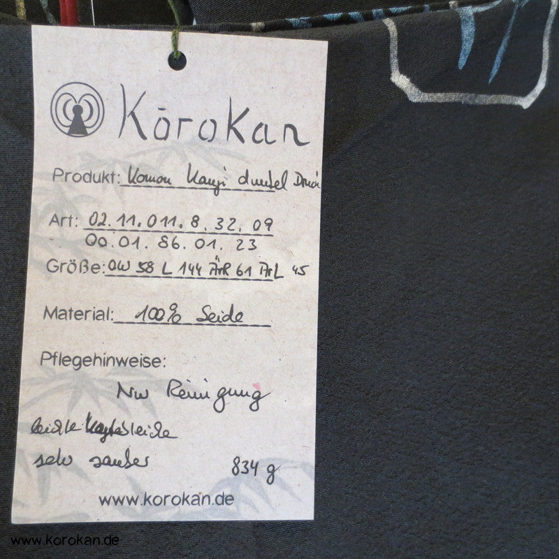 kleine Quadrate mit Muster Seidencrepe Komon Kimono