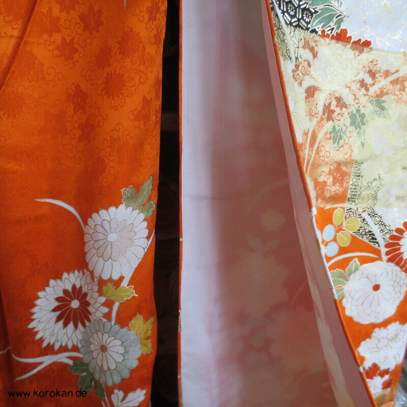 destroyed Heritage, ganz viel Gold Kakeshita Furisode Seidenbrokat Kimono