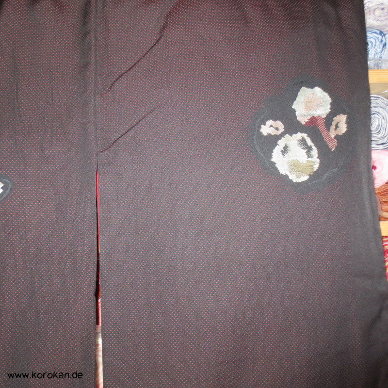 1950'er gewebte abstrakte Blüten Komon Kimono Jacquard