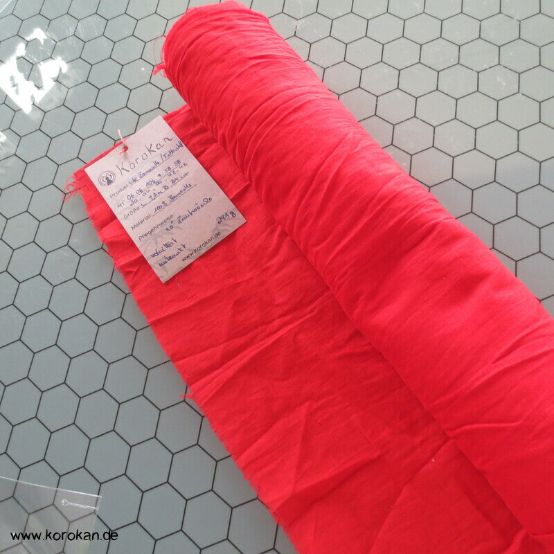rotes Batist Baumwollfutter für Kimono - fein und leicht