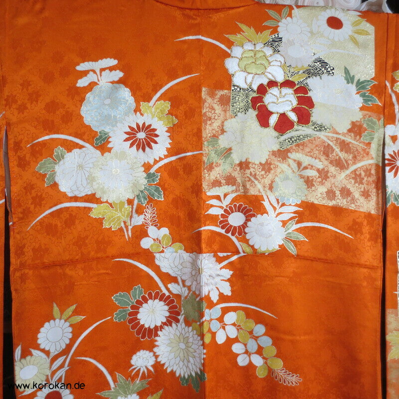 destroyed Heritage, ganz viel Gold Kakeshita Furisode Seidenbrokat Kimono
