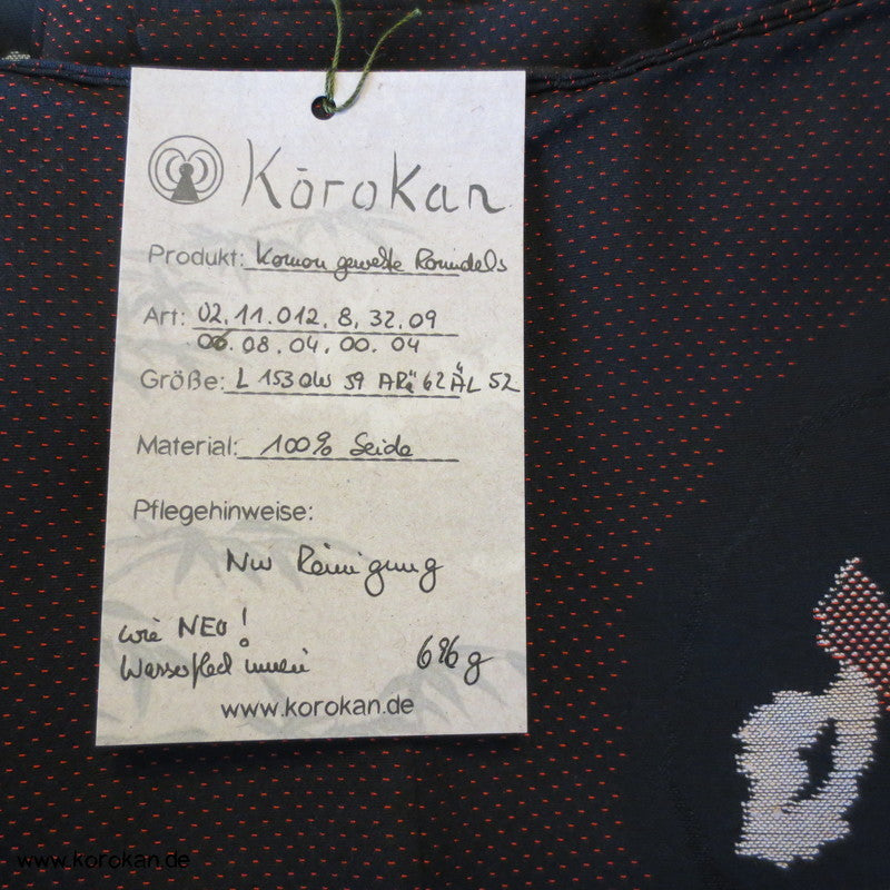 gewebte abstrakte Blüten 1950'er Komon Kimono Jacquard