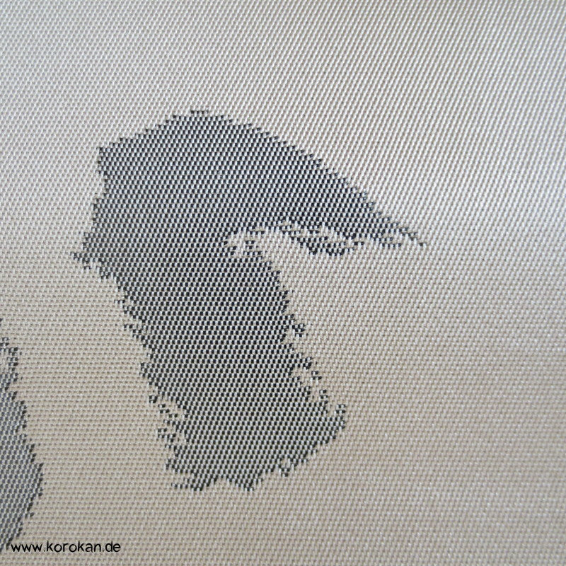 Kanji grau auf creme Nagoya Obi Seide Urushi