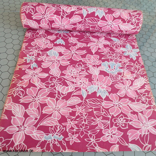 Viscose Kunstseidencrepe Kimono Stoff mit pinken Orchideen
