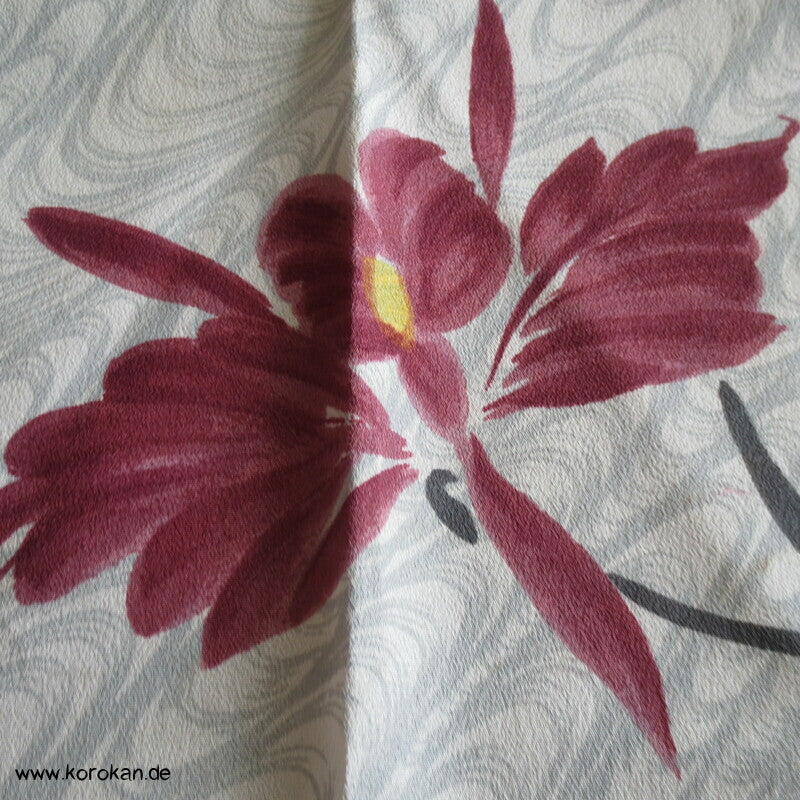 Furoshiki Tragetuch, rote Katleya Orchideen auf Wellenlinien