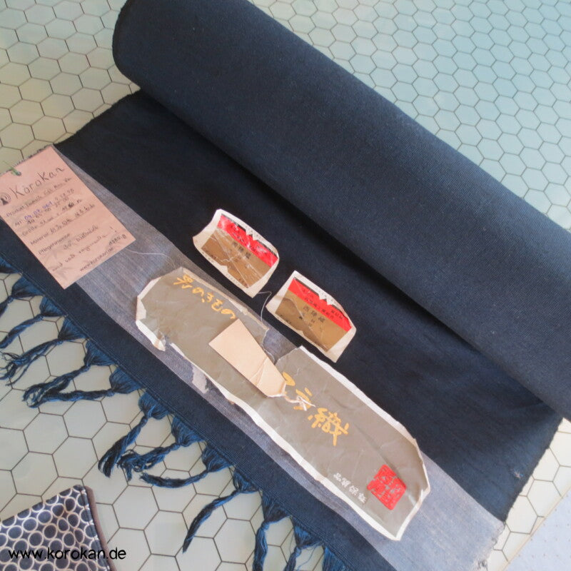 blau schwarz melierte Männer Kimono Wolle/ Seide
