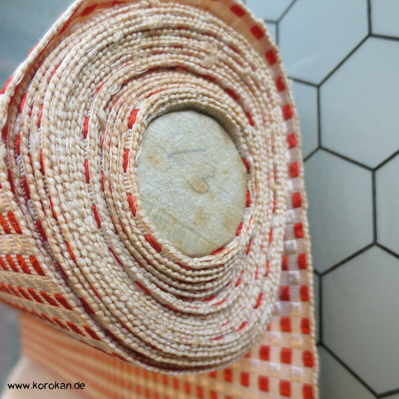 kleinkarierter Obi Seidenjacquard