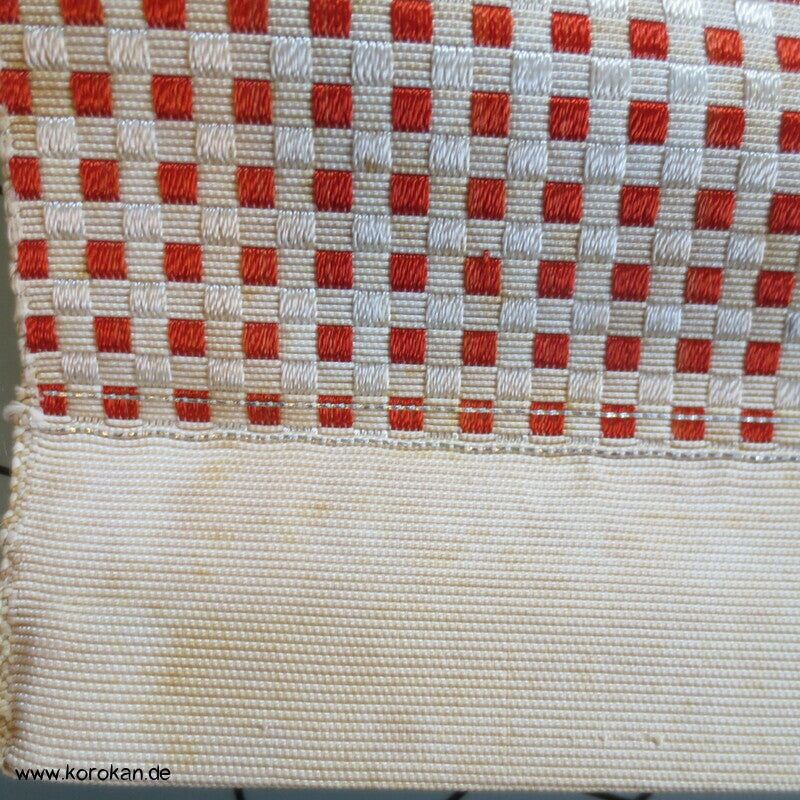 kleinkarierter Obi Seidenjacquard