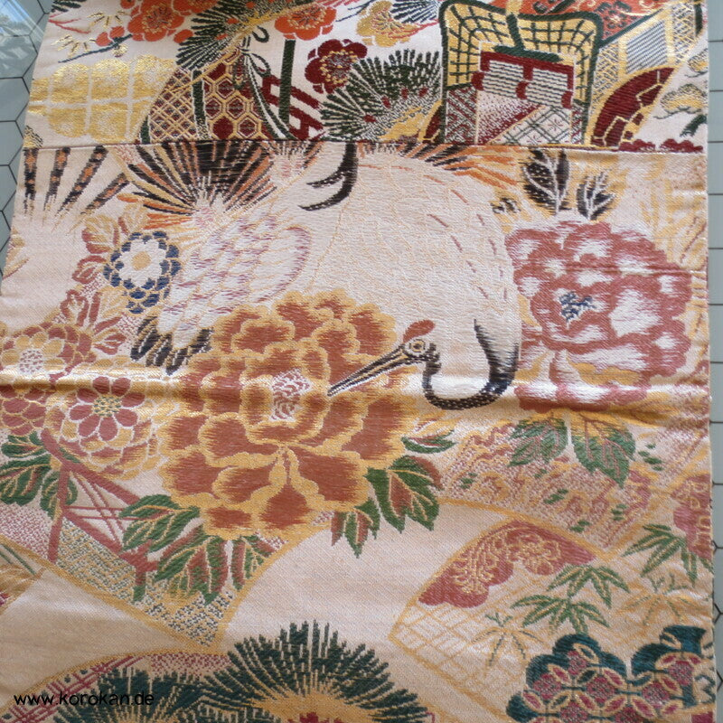 Nagoya Obi klassische Motive, Kranich, Kiku, Pinie, etc...
