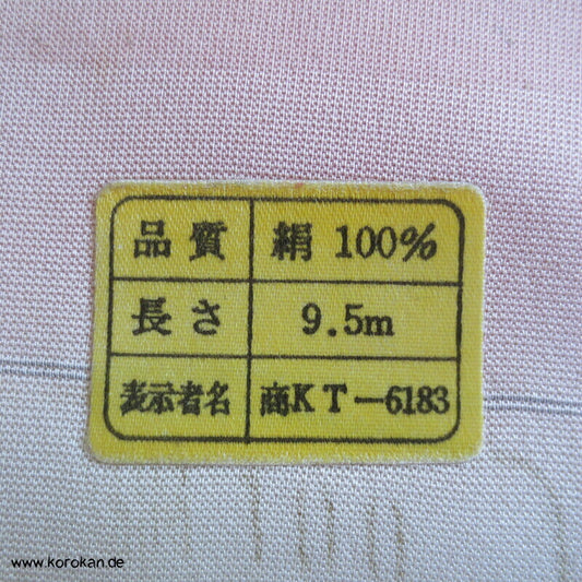 feine Blüten auf rosa Seidencrepe, Haori Kimono Tanmono Stoffrolle