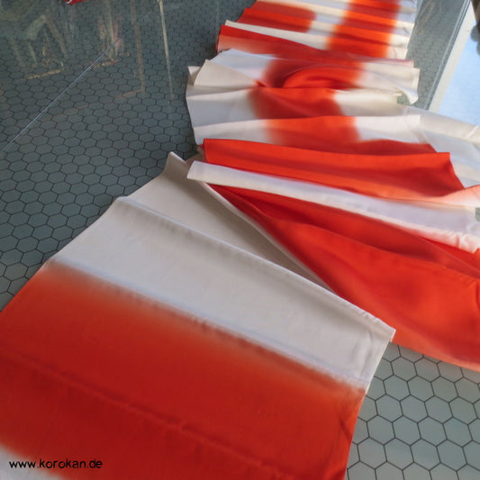 Hakkake Bokashi persimmon - weiß unteres Futter für Kimono