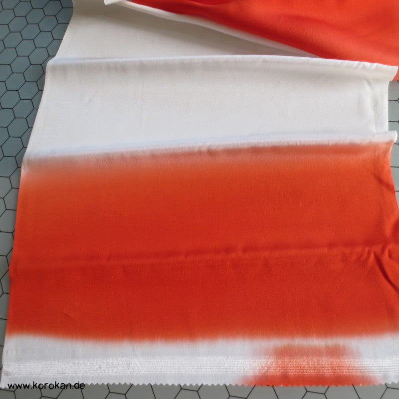 Hakkake Bokashi persimmon - weiß unteres Futter für Kimono