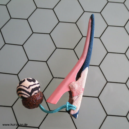 Haarklemme Metall stoffbezogen mit Anhänger