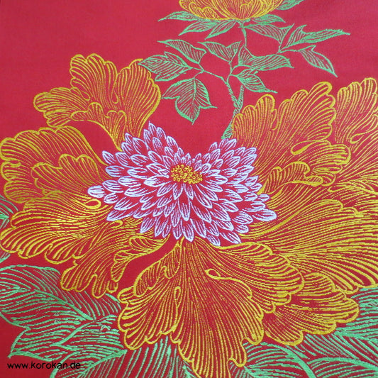 große Pfingstrose Nagoya Obi Seidenbrokat