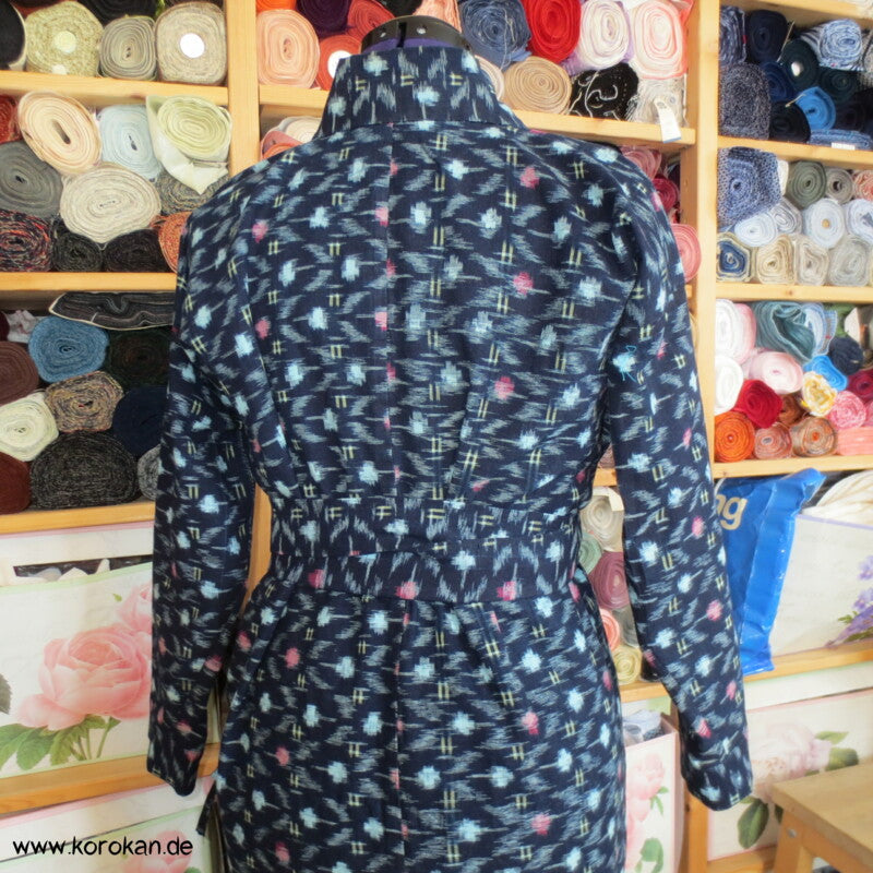 umgearbeitetes Kimono Kleid aus Kurume Kasuri Baumwolle