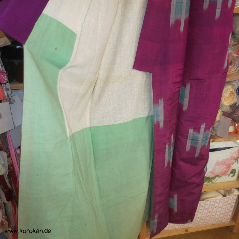 Spindel Meisen Komon Kimono mit Baumwollfutter