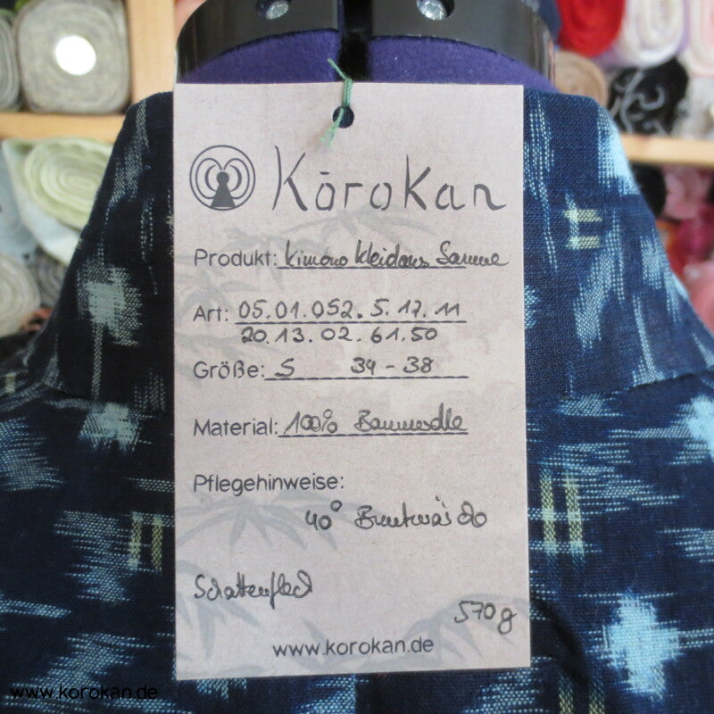 umgearbeitetes Kimono Kleid aus Kurume Kasuri Baumwolle