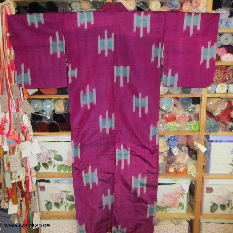 Spindel Meisen Komon Kimono mit Baumwollfutter