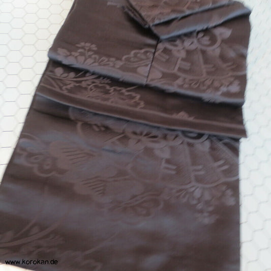 schwarzer Päonien Satin Nagoya Obi