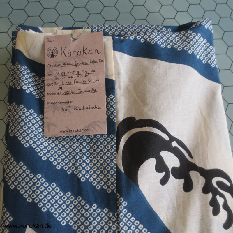 gestreifter dicker Krepp Yukata Kimono, reine Baumwolle