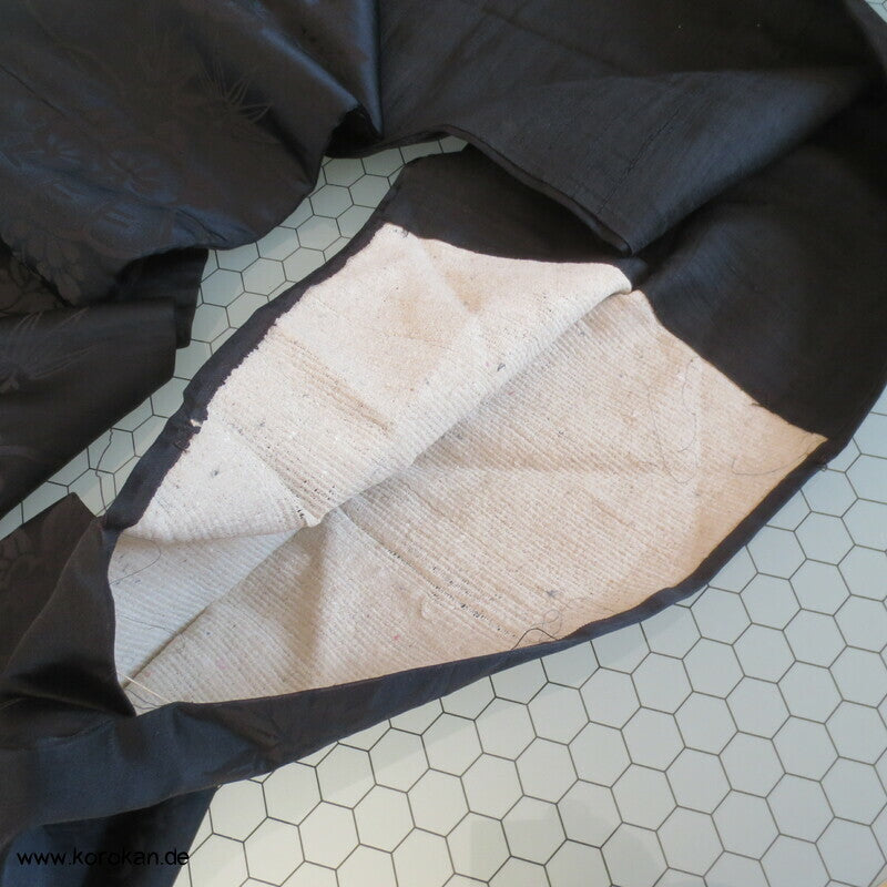 schwarzer Päonien Satin Nagoya Obi