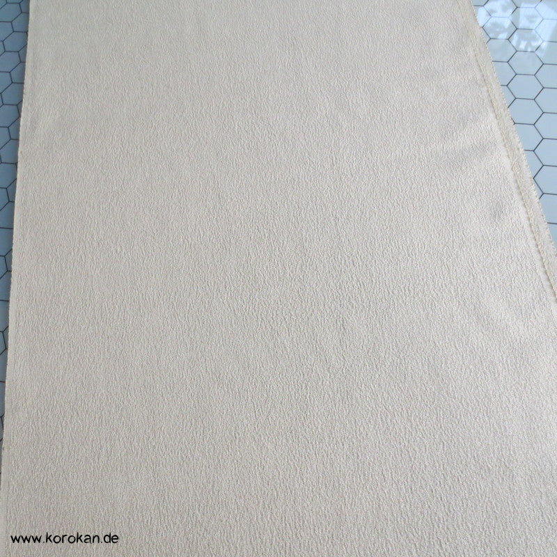 weiße Blüten auf khaki Seidencrepe Homongi Kimono Tanmono Stoffrolle