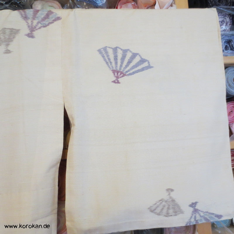 Fächer Kasuri Tsumugi Hitoe Kimono