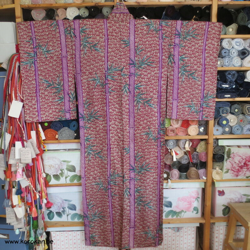 Bambus in vielen Formen antiker Komon Kimono