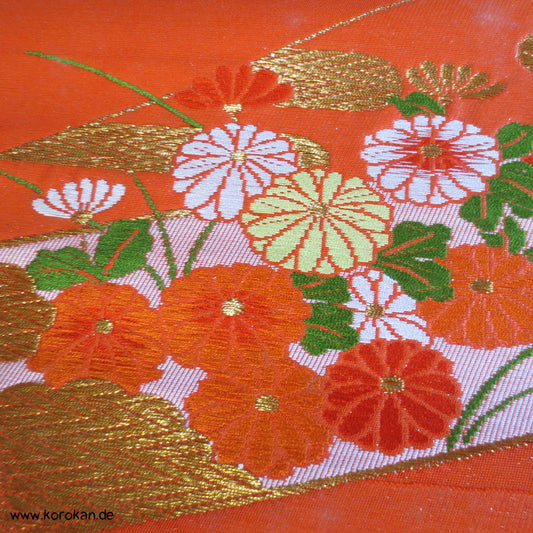 Bambusmuster Nagoya Obi Seiden Brokat