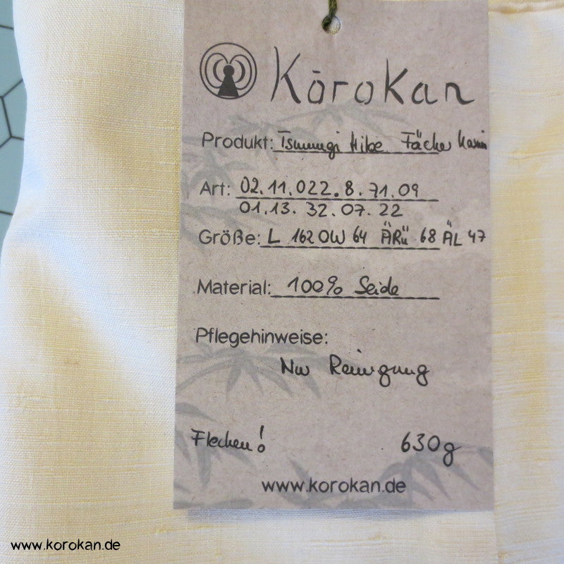 Fächer Kasuri Tsumugi Hitoe Kimono