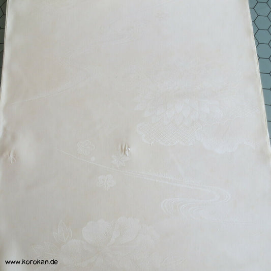 natur Blüten Rinzu Damast Seide für Juban Kimono