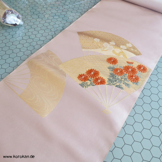 Fächermuster Nagoya Obi Seiden Nishijin Brokat Stoff