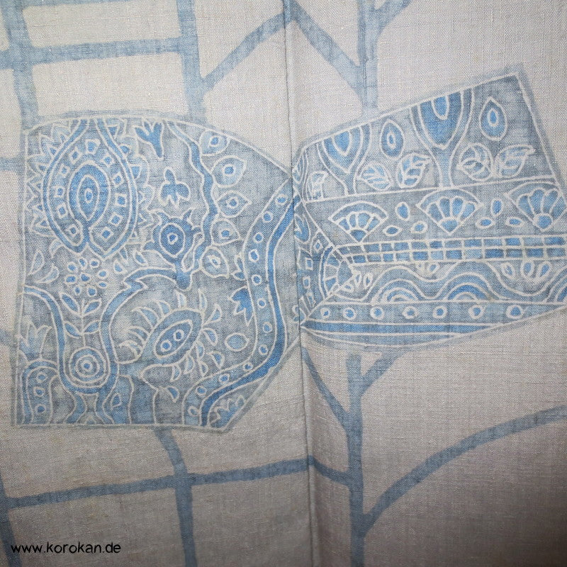 "4" Tsumugi abstraktes Druckmuster Hitoe Kimono