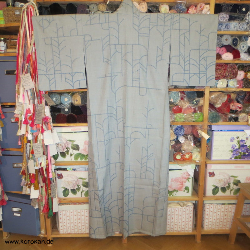 "4" Tsumugi abstraktes Druckmuster Hitoe Kimono