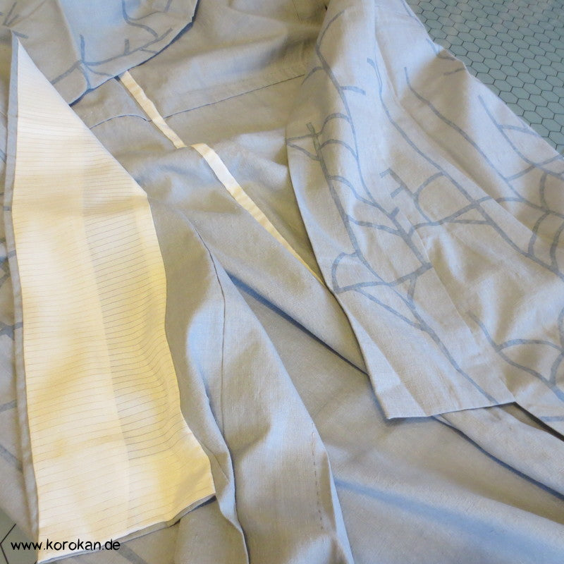 "4" Tsumugi abstraktes Druckmuster Hitoe Kimono