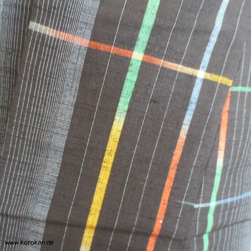 Regenbogenkaro Kasuri Tsumugi Seiden Kimono