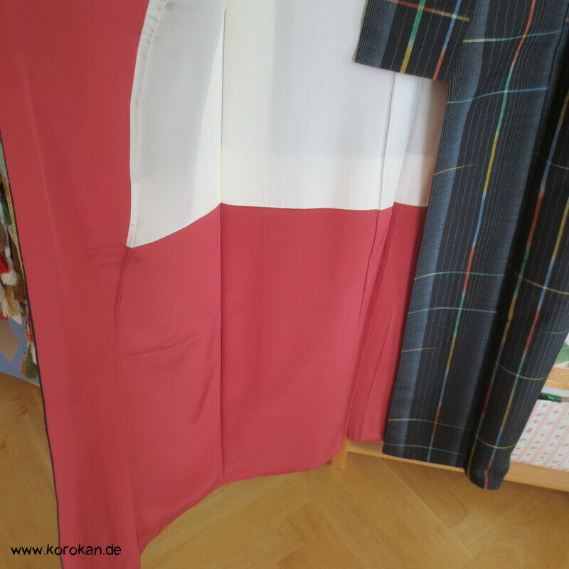 Regenbogenkaro Kasuri Tsumugi Seiden Kimono