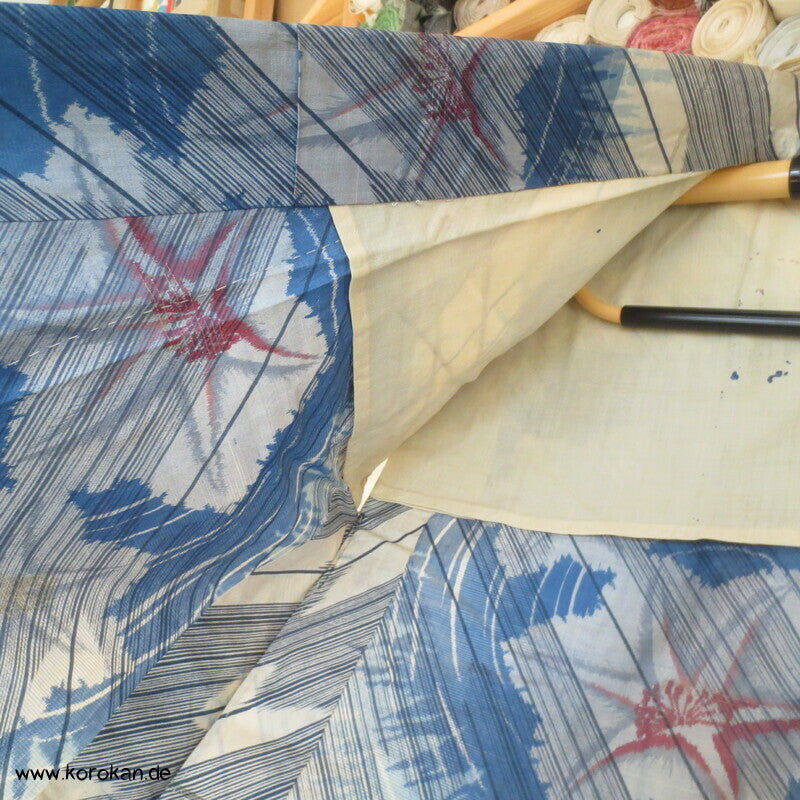 Bluebell Ballonblumen Meisen Hitoe Kimono, nur Material
