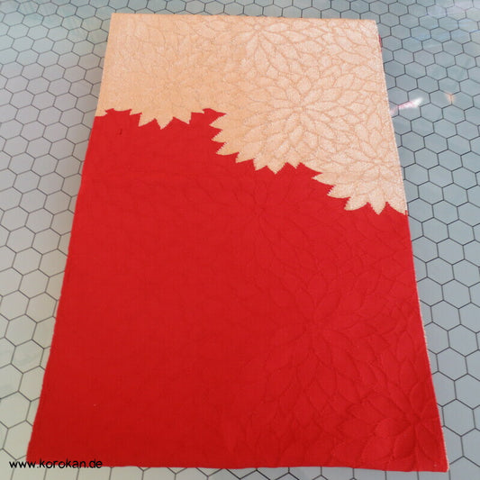 Nagoya Obi allover Chrysanthemen rot - gold