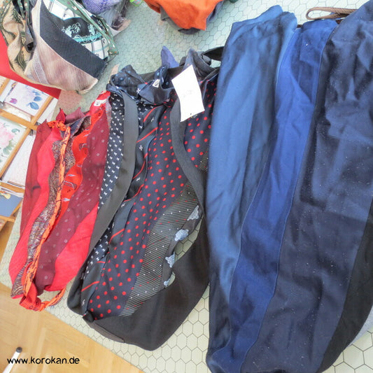 Upcycling Krawatten Rucksack - Synthetik Durchzugring