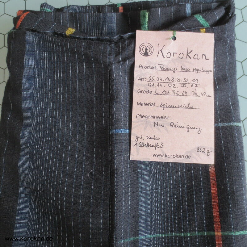 Regenbogenkaro Kasuri Tsumugi Seiden Kimono